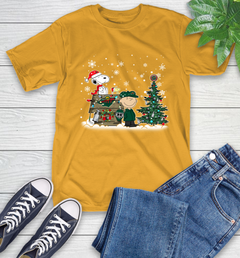 NHL Minnesota Wild Snoopy Charlie Brown Woodstock Christmas Stanley Cup Hockey T-Shirt 2