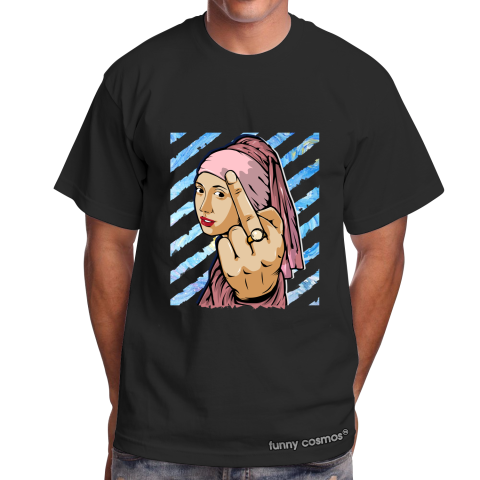 Air Jordan 1 Mid Digital Pink Matching Sneaker Tshirt The girl With The Pearl Earing Middle Finger Pink and White Jordan Tshirt