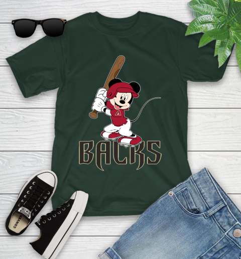 MLB Baseball Arizona Diamondbacks Cheerful Mickey Mouse Shirt Youth T-Shirt 5