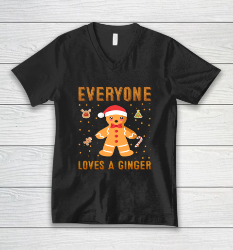 Everyone Loves A Ginger Funny Christmas V-Neck T-Shirt