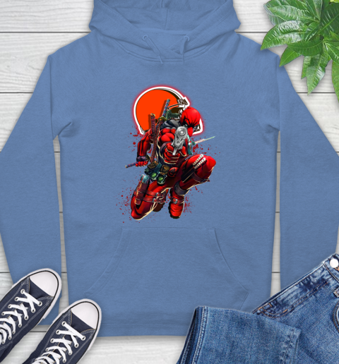 NFL Deadpool Marvel Comics Sports Football Cleveland Browns Hoodie 11