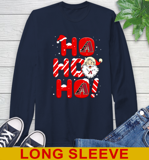 Arizona Diamondbacks MLB Baseball Ho Ho Ho Santa Claus Merry Christmas Shirt Long Sleeve T-Shirt 3