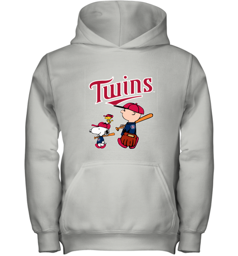 Minnesota Twins Let's Play Baseball Together Snoopy MLB Youth Hoodie