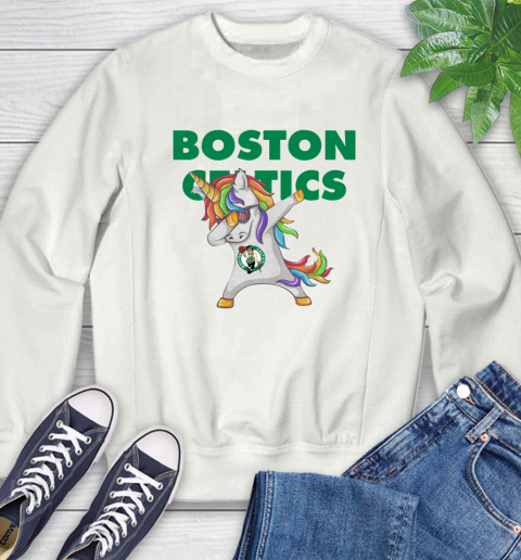 Boston Celtics NBA Basketball Funny Unicorn Dabbing Sports Sweatshirt