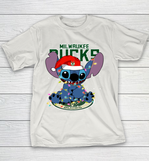 Milwaukee Bucks NBA noel stitch Basketball Christmas Youth T-Shirt 8