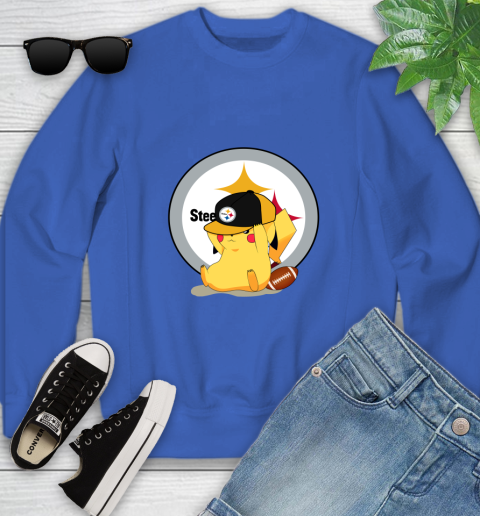 NFL Pikachu Football Sports Pittsburgh Steelers Youth Sweatshirt 8