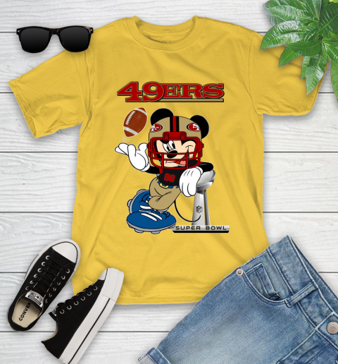 NFL San Francisco 49ers Mickey Mouse Disney Super Bowl Football T Shirt Youth T-Shirt 8
