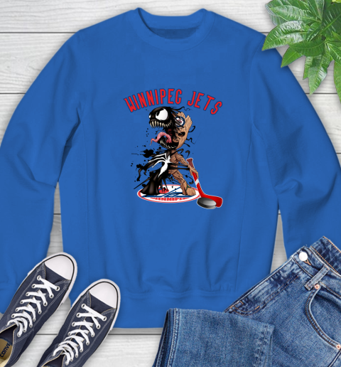 NHL Winnipeg Jets Hockey Venom Groot Guardians Of The Galaxy Sweatshirt 8