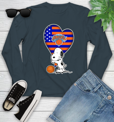New York Knicks NBA Basketball The Peanuts Movie Adorable Snoopy Youth Long Sleeve 8