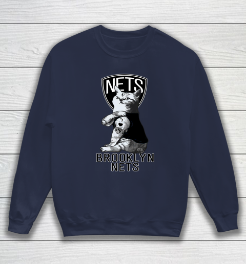 NBA Basketball My Cat Loves Brooklyn Nets Sweatshirt 2