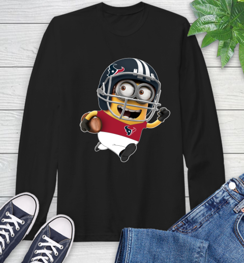 NFL Houston Texans Minions Disney Football Sports Long Sleeve T-Shirt 2