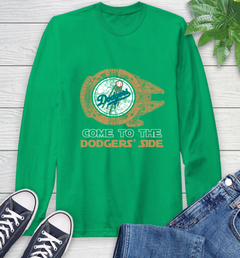 MLB Come To The Los Angeles Dodgers Side Star Wars Baseball Sports Long Sleeve T-Shirt 8