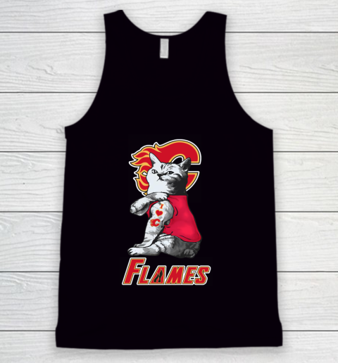 NHL My Cat Loves Calgary Flames Hockey Tank Top