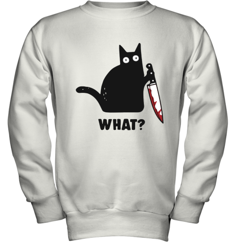 What Black Cat Hold Knife Youth Sweatshirt