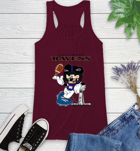 NFL Baltimore Ravens Mickey Mouse Disney Super Bowl Football T Shirt Racerback Tank 3