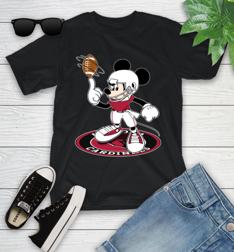 NFL Football Arizona Cardinals Cheerful Mickey Disney Shirt fish pond Youth T-Shirt
