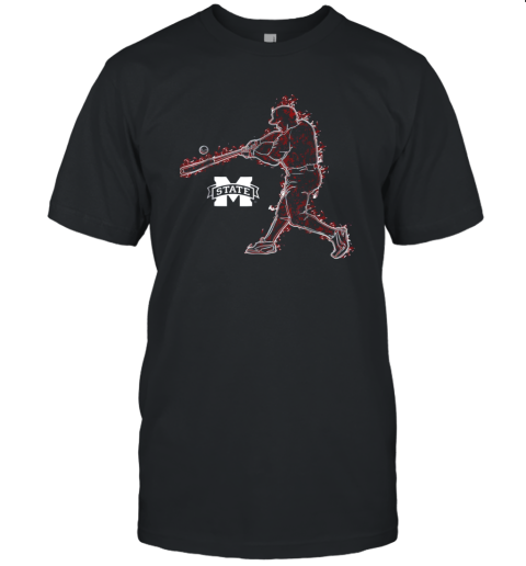 Mississippi State Bulldogs Baseball Player On Fire Unisex Jersey Tee