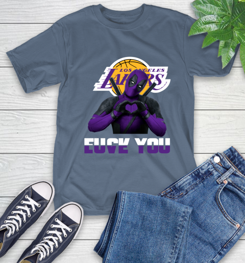 NBA Los Angeles Lakers Deadpool Love You Fuck You Basketball T-Shirt 8