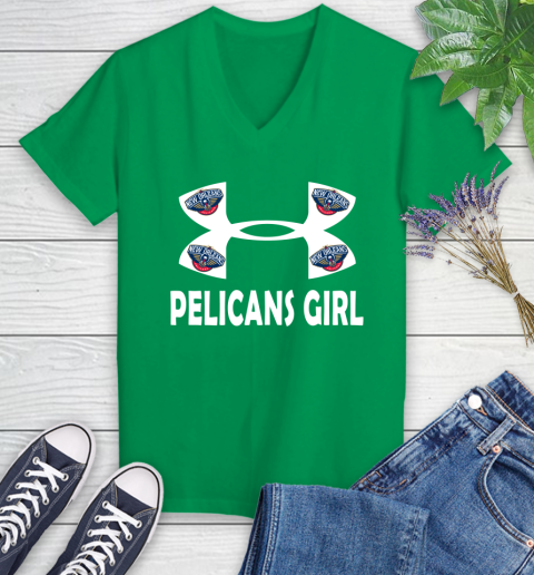 NBA New Orleans Pelicans Girl Under Armour Basketball Sports Women's V-Neck T-Shirt 5