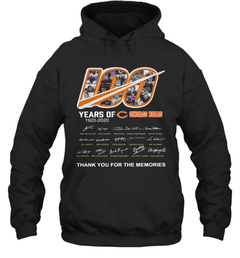 100 Years Of Chicago Bears Thank You For The Memories Signatures Hoodie