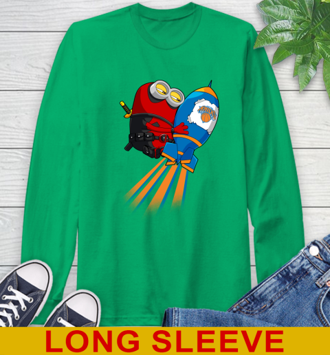 NBA Basketball New York Knicks Deadpool Minion Marvel Shirt Long Sleeve T-Shirt 8