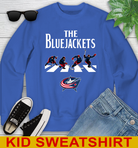 NHL Hockey Columbus Blue Jackets The Beatles Rock Band Shirt Youth Sweatshirt 6