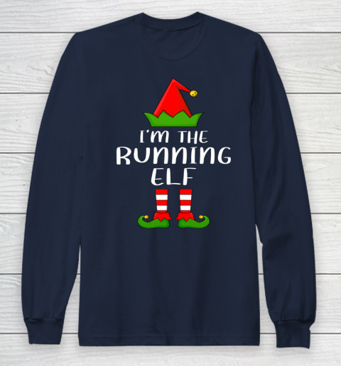 Funny Family Christmas Shirts I'm The Running Elf Christmas Long Sleeve T-Shirt 2