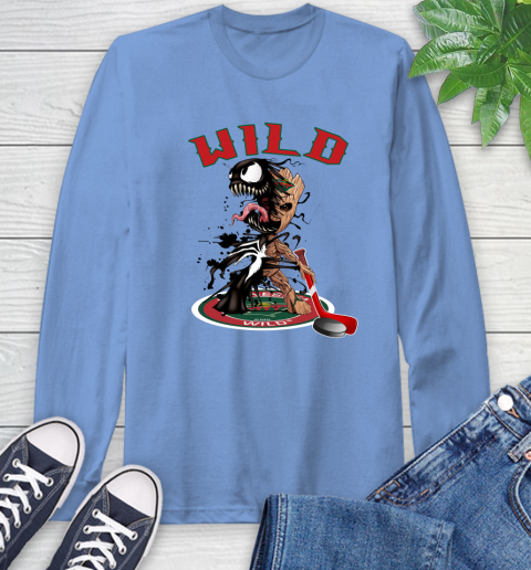 NHL Minnesota Wild Hockey Venom Groot Guardians Of The Galaxy Long Sleeve T-Shirt 11