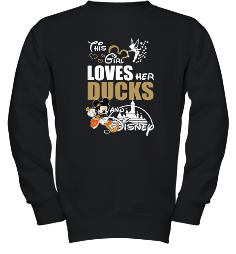 This Girl Love Her Anaheim Ducks And Mickey Disney Youth Sweatshirt