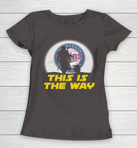 Minnesota Twins MLB Baseball Star Wars Yoda And Mandalorian This Is The Way Women's T-Shirt 7