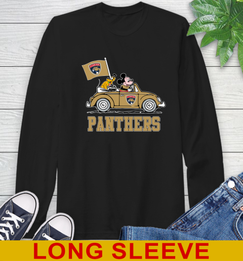 NHL Hockey Florida Panthers Pluto Mickey Driving Disney Shirt Long Sleeve T-Shirt 2
