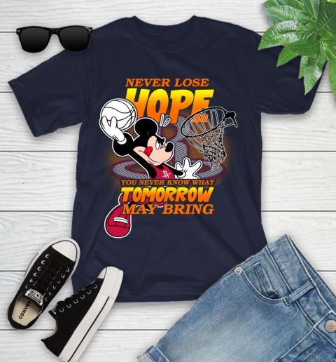Houston Rockets NBA Basketball Mickey Disney Never Lose Hope Youth T-Shirt 2