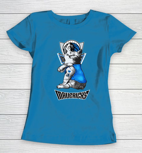 NBA Basketball My Cat Loves Dallas Mavericks Women's T-Shirt 6