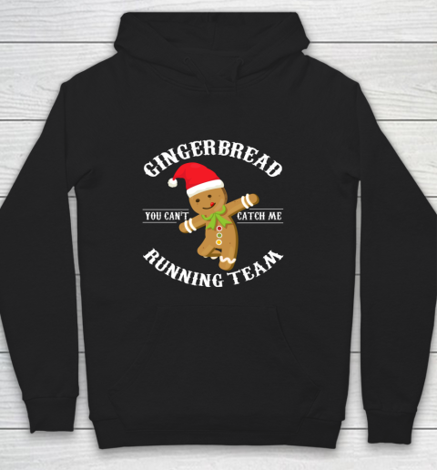 Gingerbread Running Team Graphic Christmas Shirt Funny Xmas Hoodie