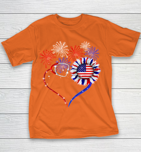 Patriotic Nurse 4th Of July American Flag Independence Day Youth T-Shirt 4