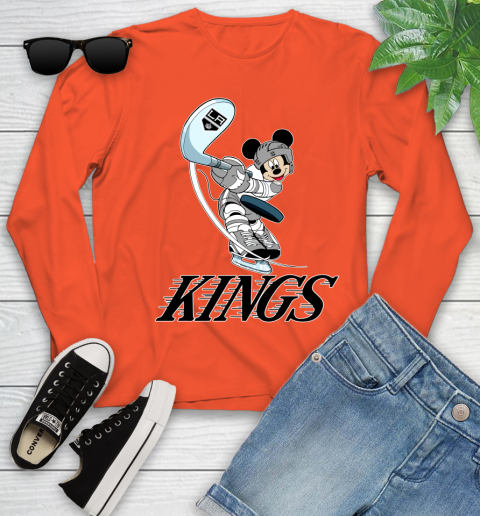 NHL Hockey Los Angeles Kings Cheerful Mickey Mouse Shirt Youth Long Sleeve 4