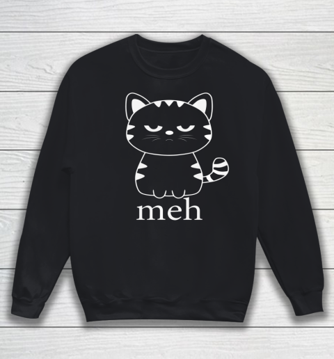 MEH CAT Shirt Funny Sarcastic Gift for Cat Lovers Halloween Sweatshirt