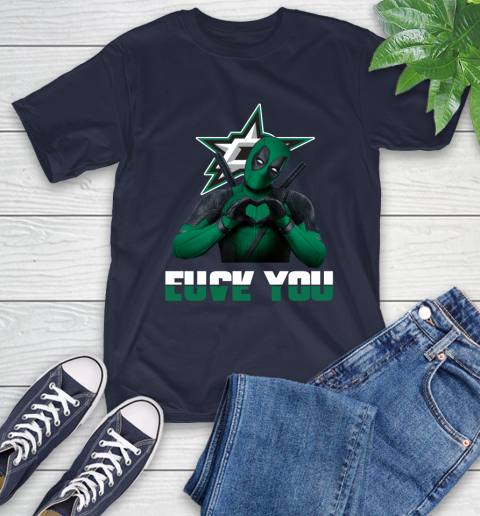 NHL Dallas Stars Deadpool Love You Fuck You Hockey Sports T-Shirt 3