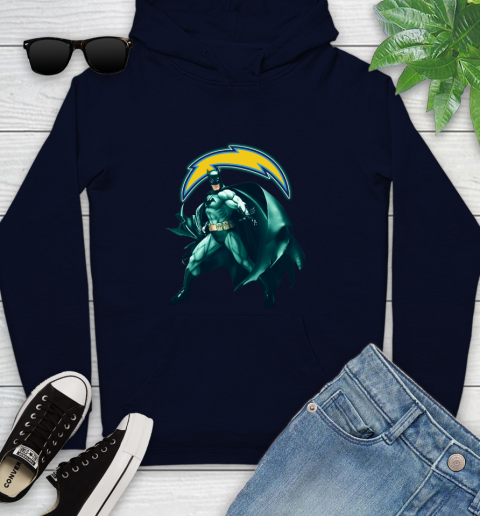NFL Batman Football Sports Los Angeles Chargers Youth Hoodie 4