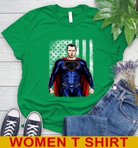 NFL Football Carolina Panthers Superman DC Shirt Women's T-Shirt 7
