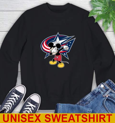 Columbus Blue Jackets NHL Hockey Dabbing Mickey Disney Sports Sweatshirt 2