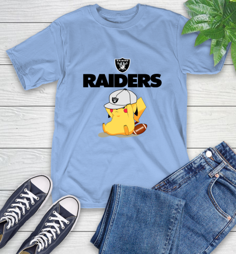NFL Pikachu Football Sports Oakland Raiders T-Shirt 11