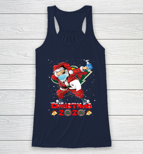 Minnesota Wild Funny Santa Claus Dabbing Christmas 2020 NHL Racerback Tank 8