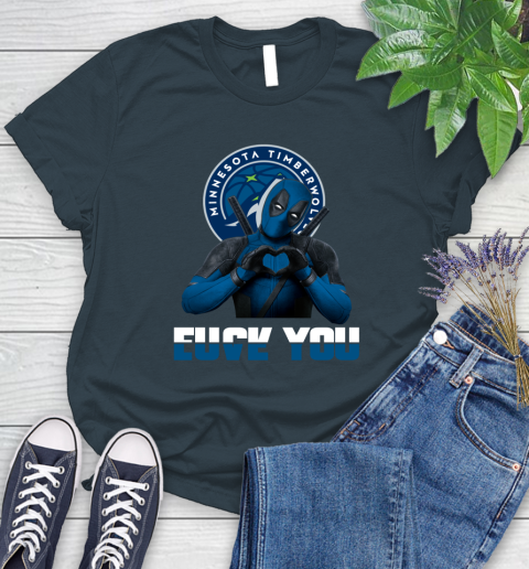 NBA Minnesota Timberwolves Deadpool Love You Fuck You Basketball Sports Women's T-Shirt 11