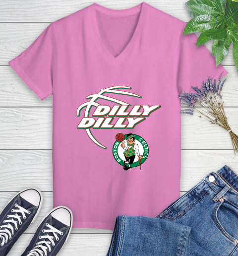 NBA Boston Celtics Dilly Dilly Basketball Sports Women's V-Neck T-Shirt 14