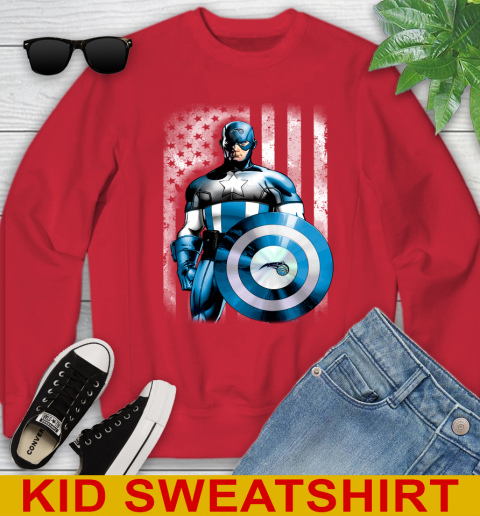 Orlando Magic NBA Basketball Captain America Marvel Avengers American Flag Shirt Youth Sweatshirt 7