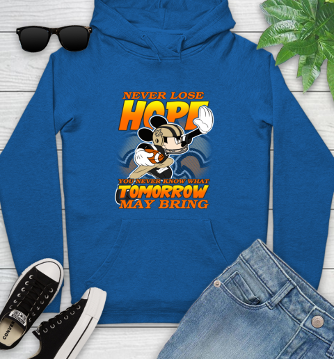 New Orleans Saints NFL Football Mickey Disney Never Lose Hope Youth Hoodie 11