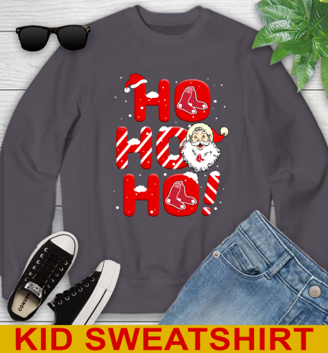 Boston Red Sox MLB Baseball Ho Ho Ho Santa Claus Merry Christmas Shirt Youth Sweatshirt 5
