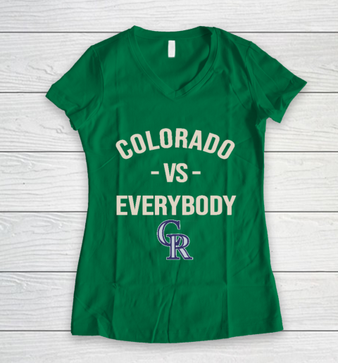 Colorado Rockies Vs Everybody Women's V-Neck T-Shirt 3