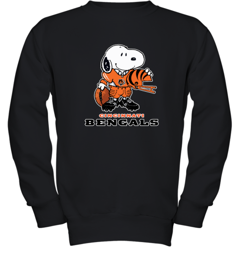 Snoopy A Strong And Proud Cincinnati Bengals Player NFL Youth Sweatshirt